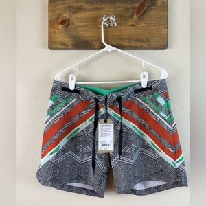 NWT prAna Silvana Board short size women’s med. “Lava Glow Caribou” performance
